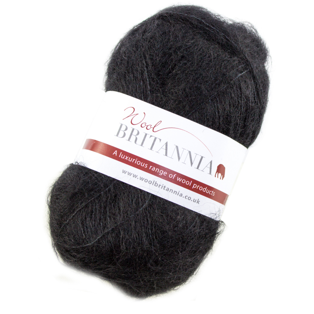 DK Double Knitting Brushed Mohair British Made Black