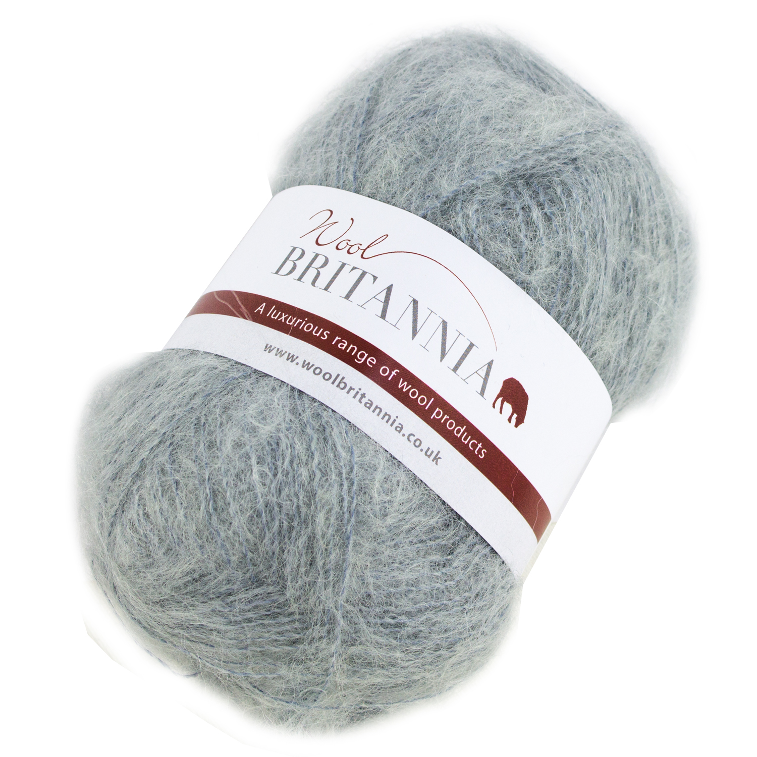 DK Double Knitting Brushed Mohair British Made Cloud Grey