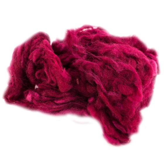 250g (8.8oz) Organic British Wool - Dyed Maroon